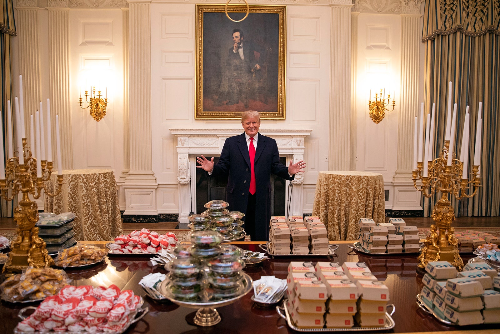 Donald Trump with fast food
