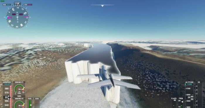 Hunderte Meter hohe Gletscherwand