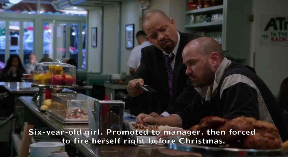Six-year-old girl. Promoted to manager, then forced to fire herself right before Christmas.