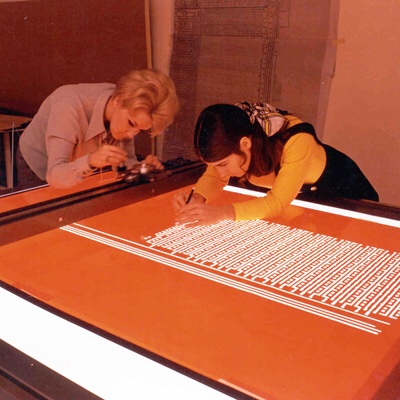 rubylith cutting at Intel 1970