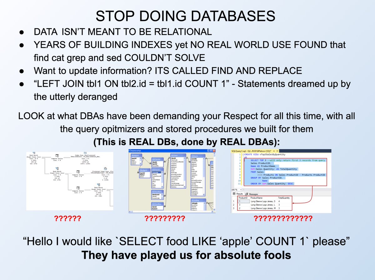STOP DOING DATABASES