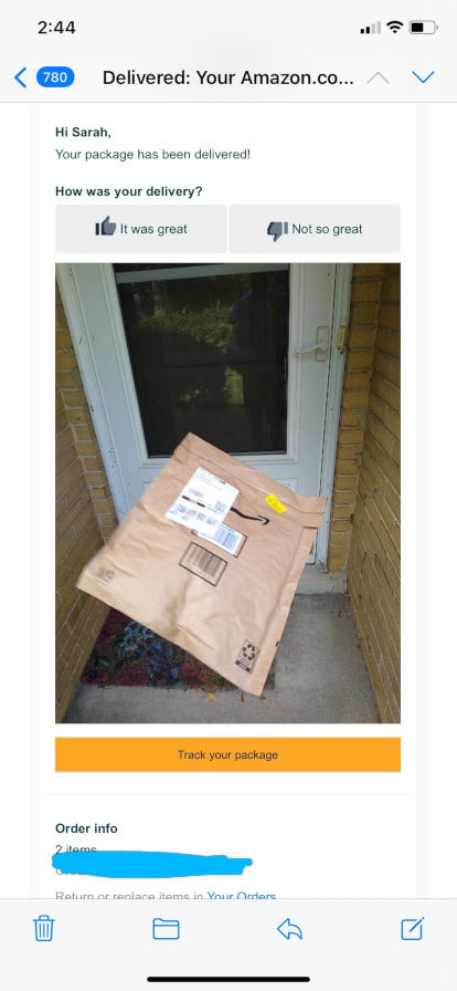 Amazon throwing a package