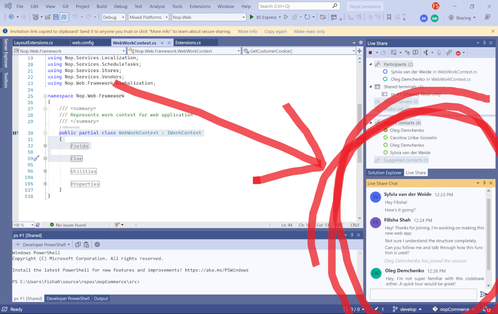Visual Studio mit LiveShare-Chat