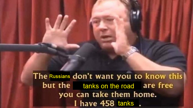 The Russians don’t want you to know this but the tanks on the road are free you can take them home. I have 458 tanks.