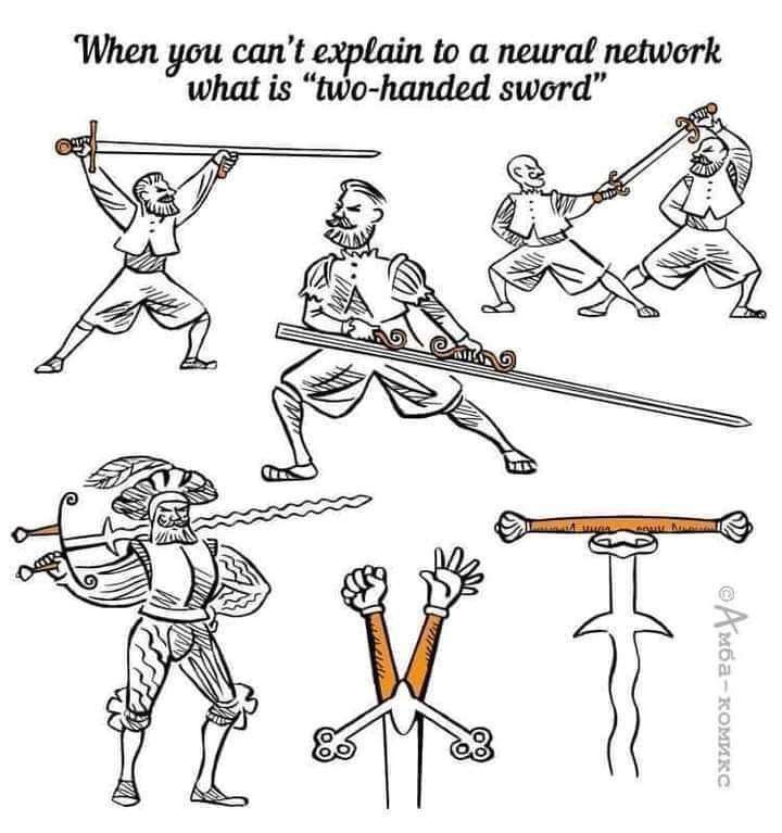 When you can’t explain to a neural network what is “two-handed sword”